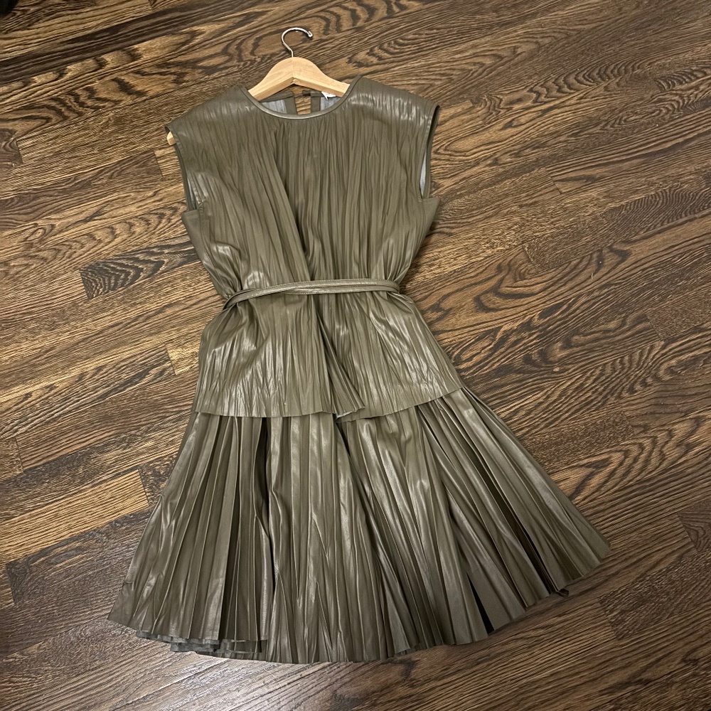 Proenza Schouler.  Size 6.  Army green.  Leather Top and skirt.